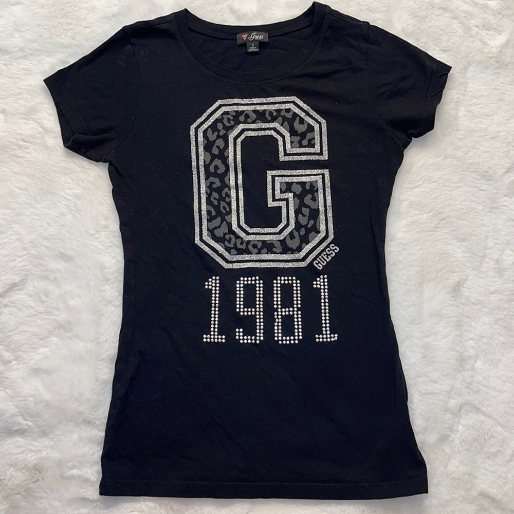 black GUESS shirt